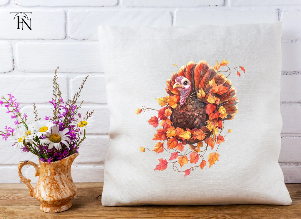 Thanksgiving Turkey Autumn Leaves Clipart Bundle