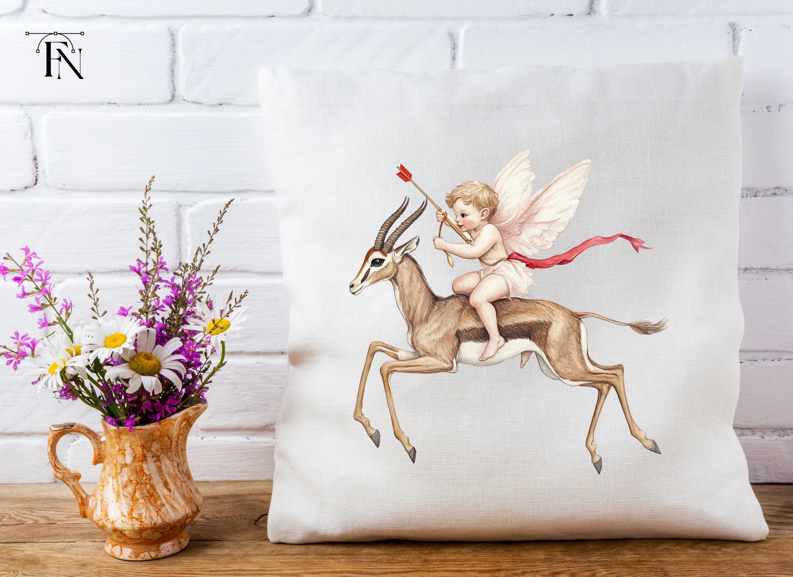 Cupid Riding Gazelle Clipart Bundle
