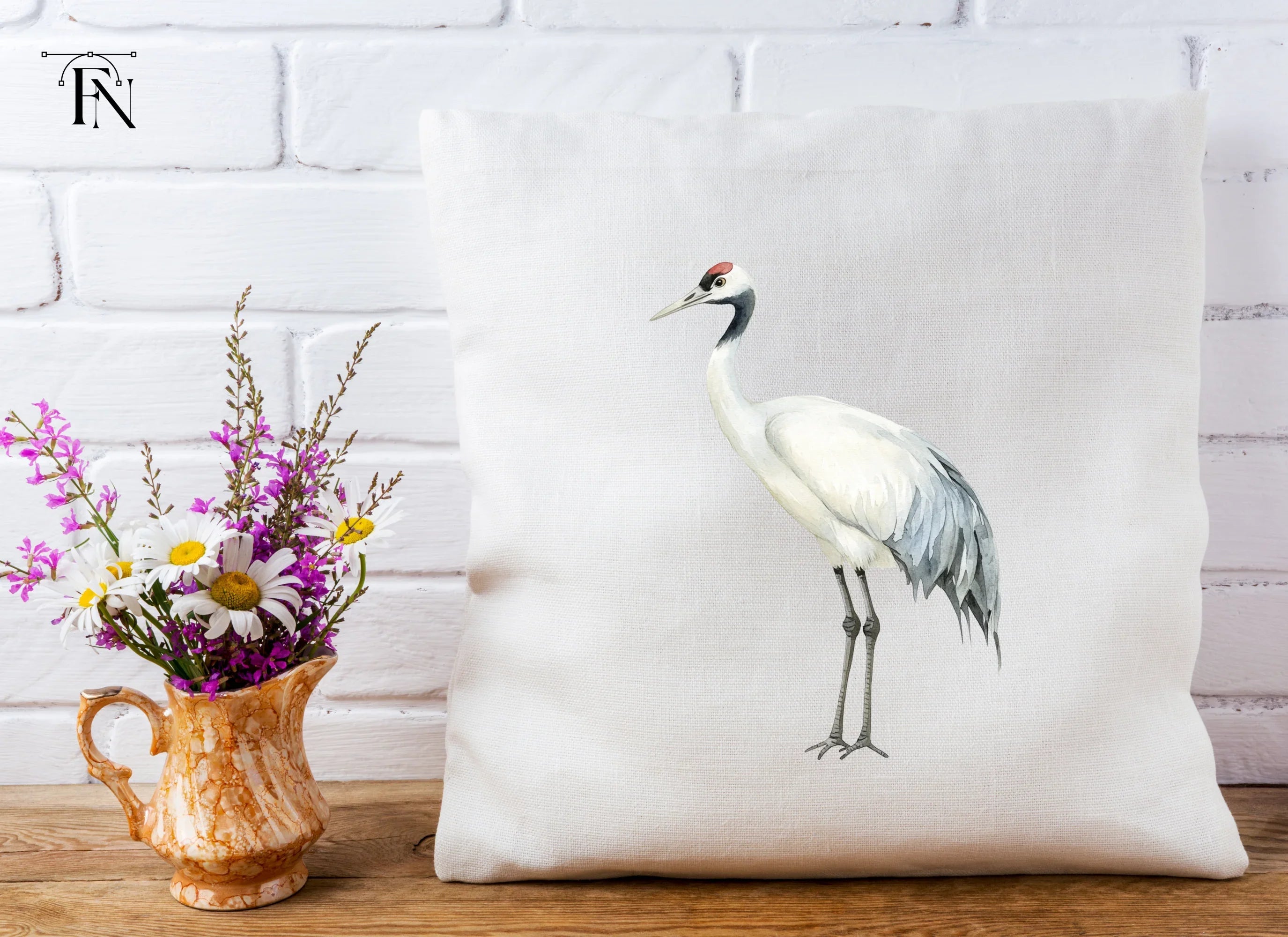 Elegant Red Crowned Crane Clipart Bundle