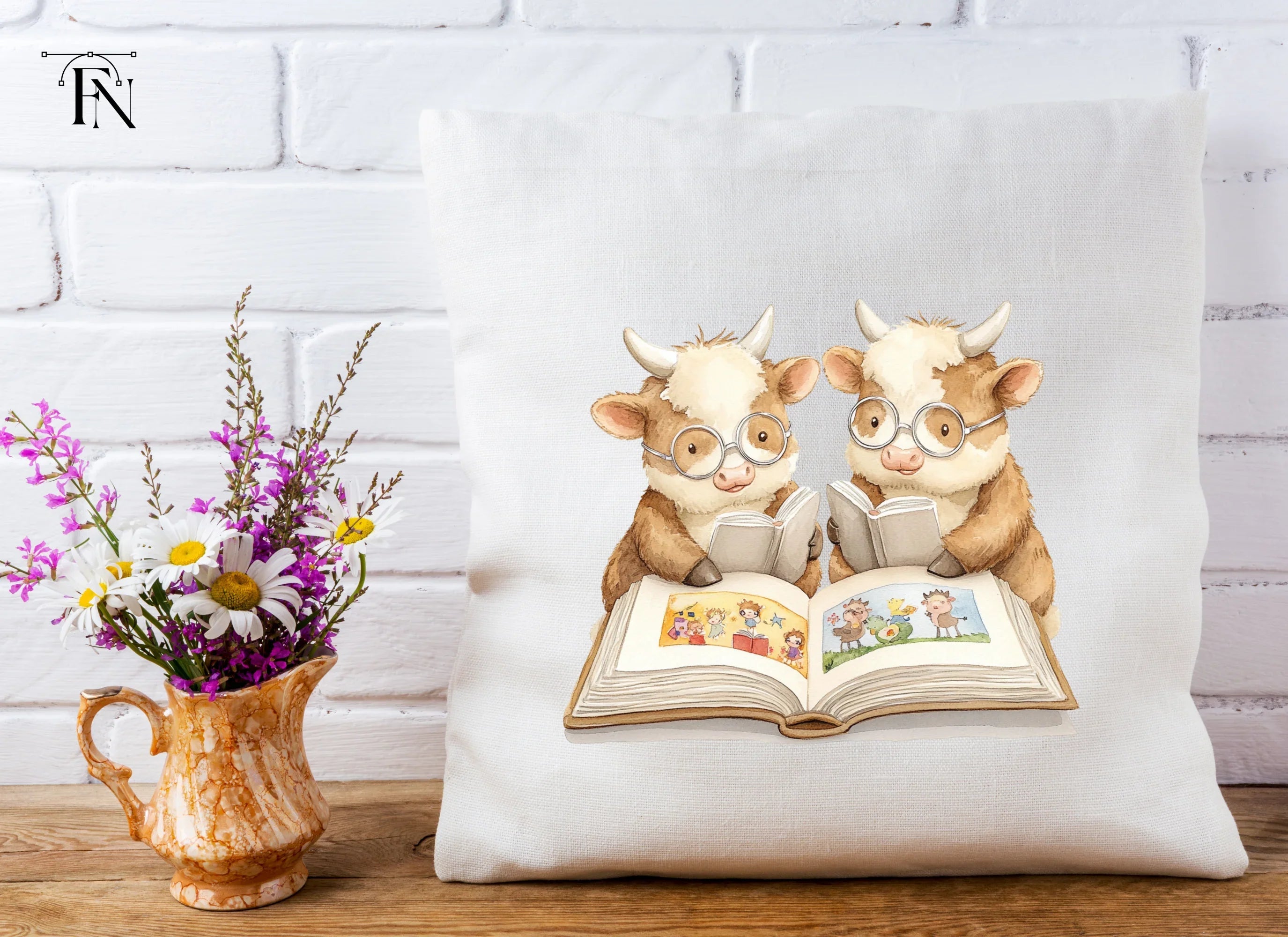 Smart Calf Reading Books Clipart Bundle