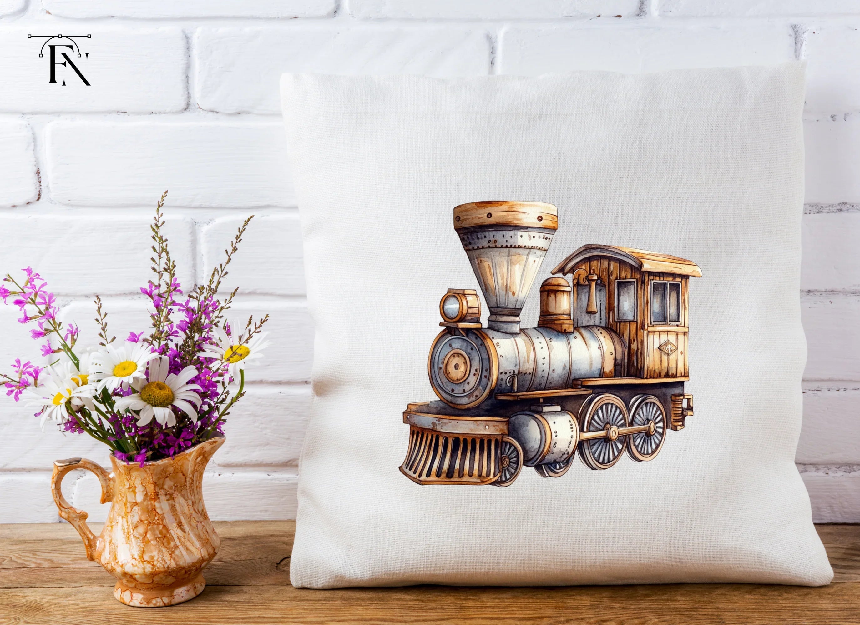 Antique Steam Train Clipart Bundle