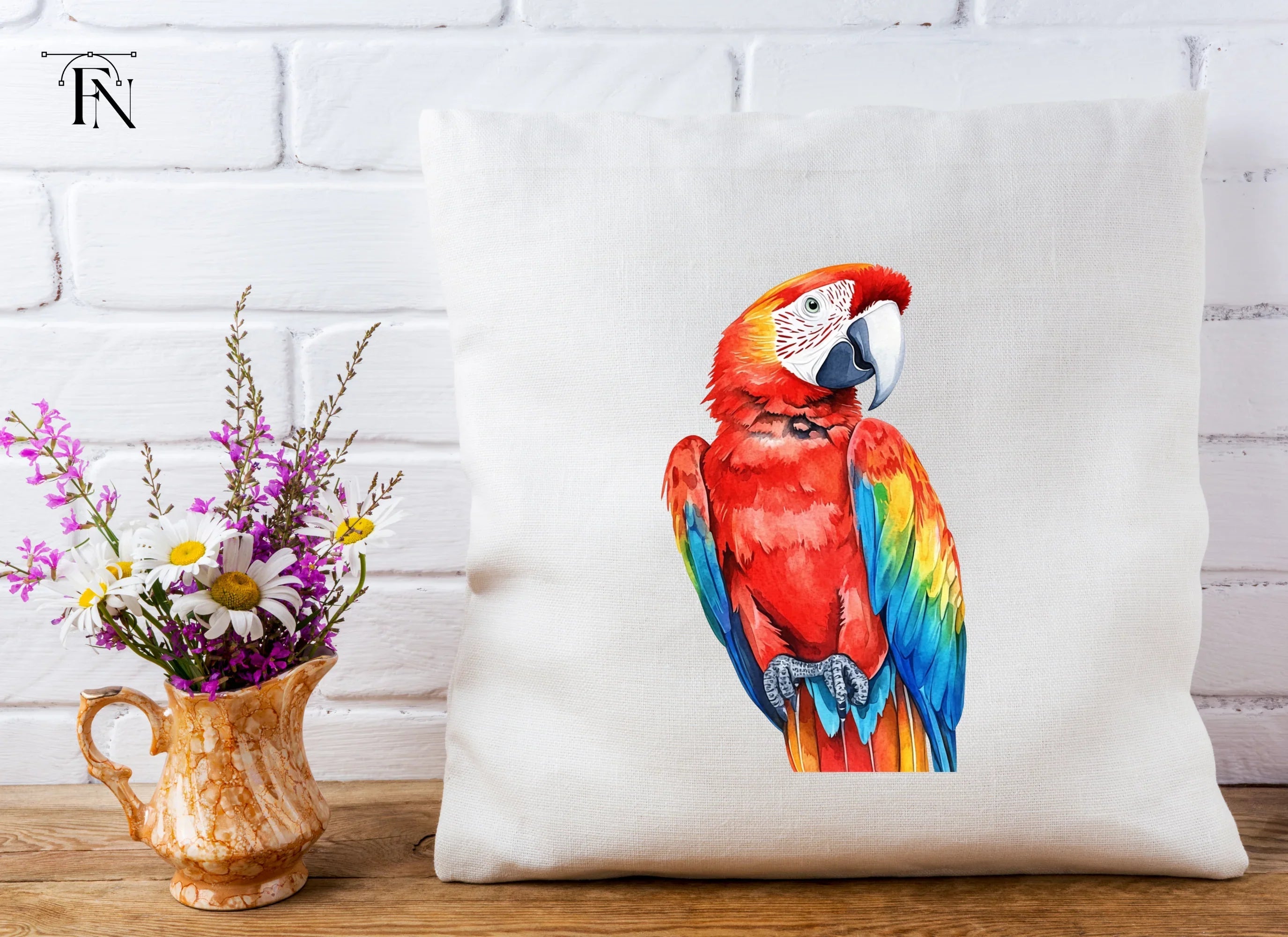 Vibrant Scarlet Macaw Parrot Clipart Bundle