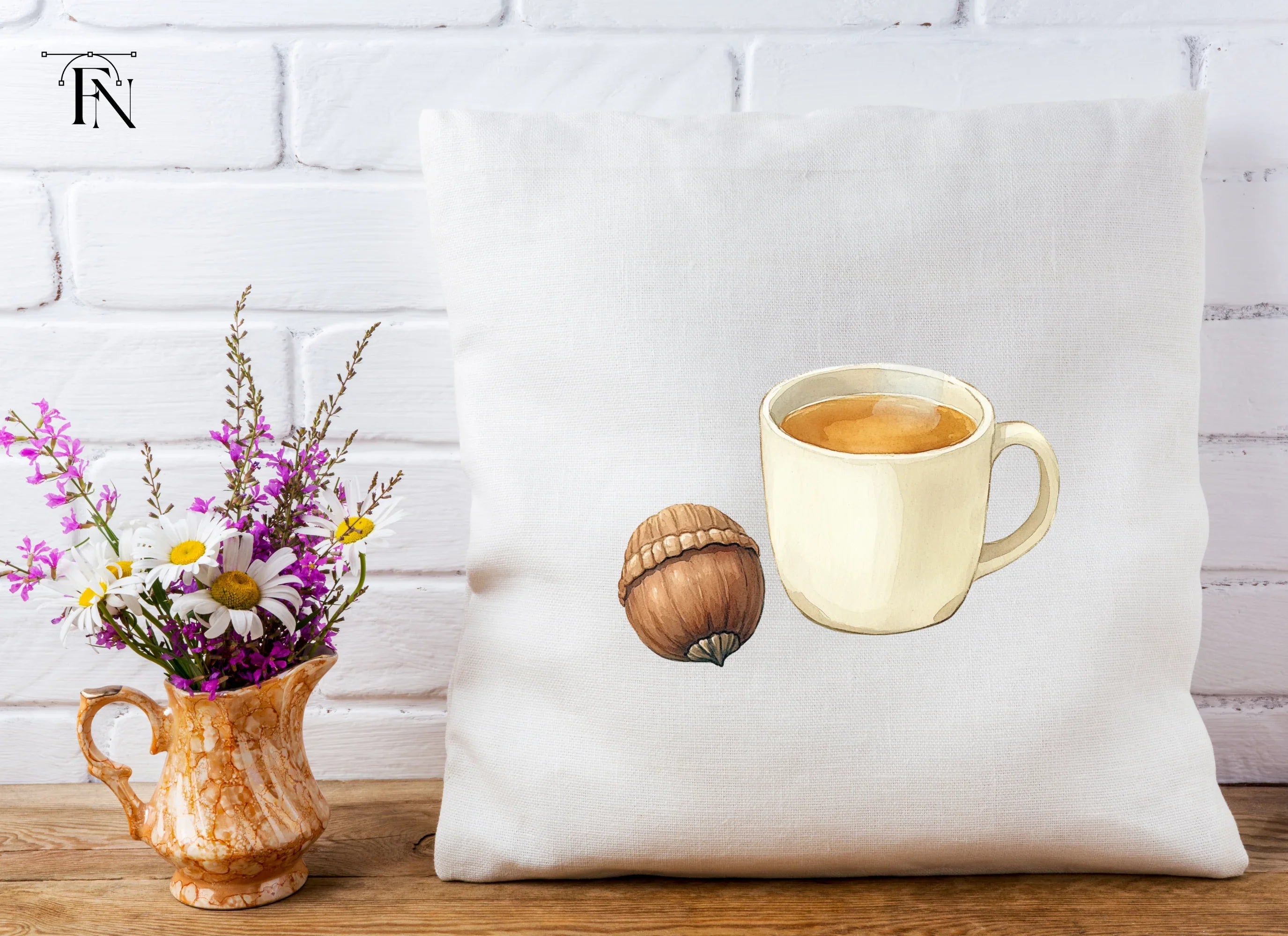 Autumn Coffee and Acorn Clipart Bundle
