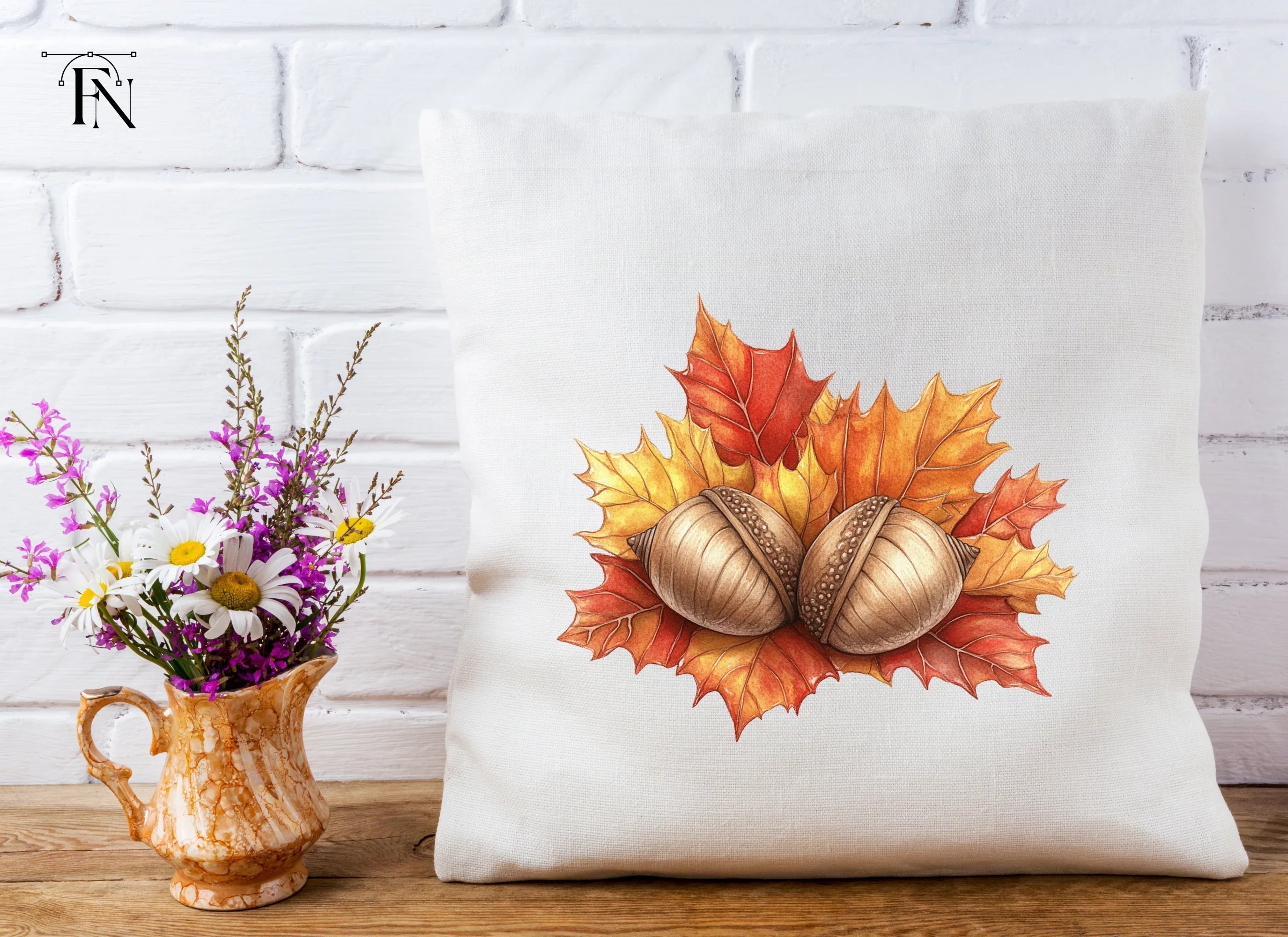 Fall Leaves and Acorns Clipart Bundle