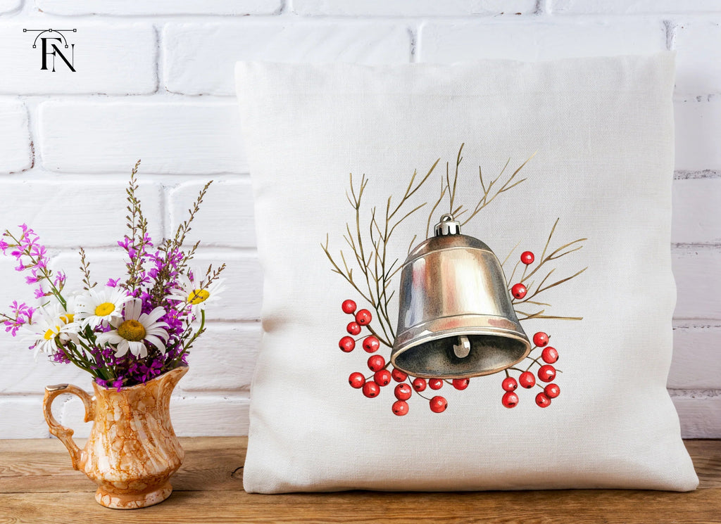 Christmas Bell with Berries Clipart Bundle