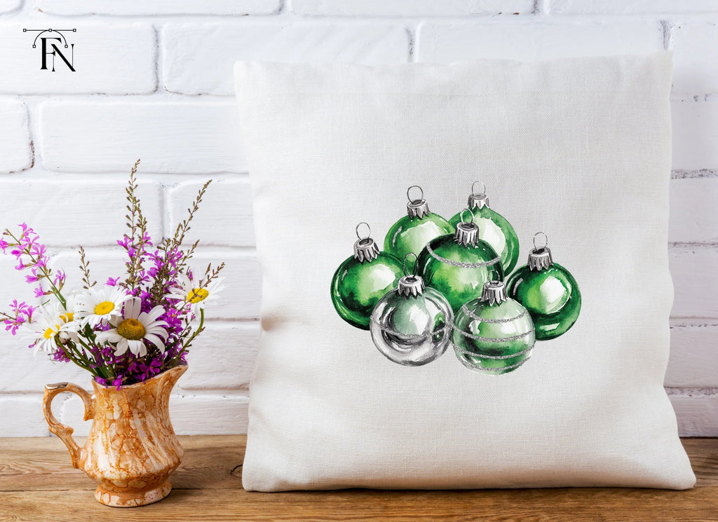 Green Silver Ornaments Clipart Bundle