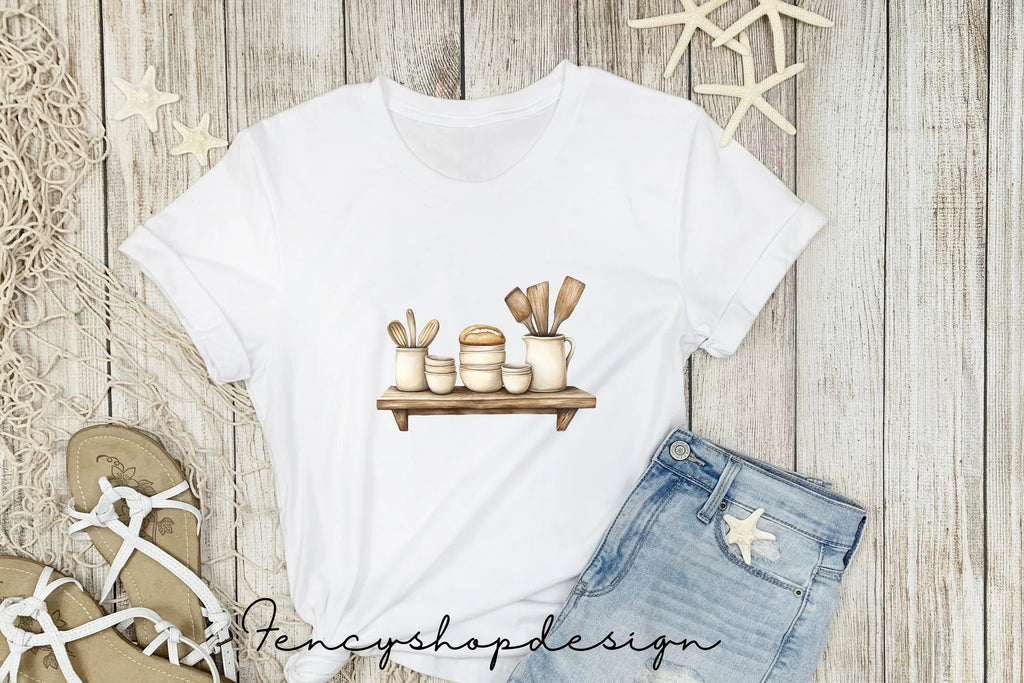 Rustic Kitchen Shelf Clipart Bundle