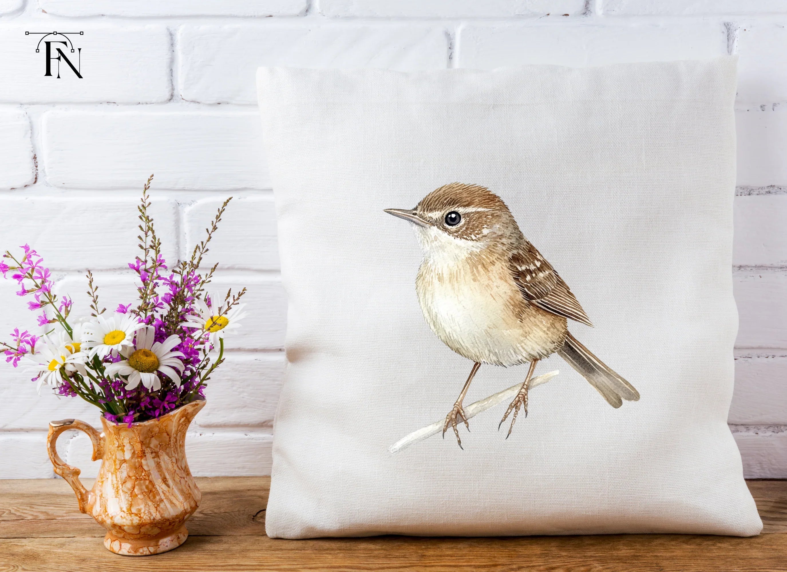 Small Brown Bird Perched Clipart Bundle