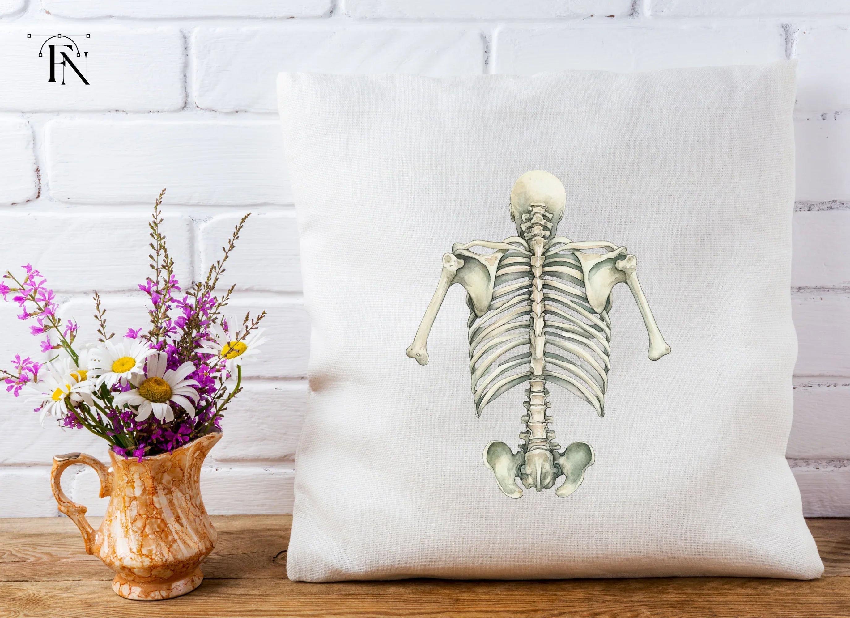 Human Torso Skeleton Back View Clipart Bundle