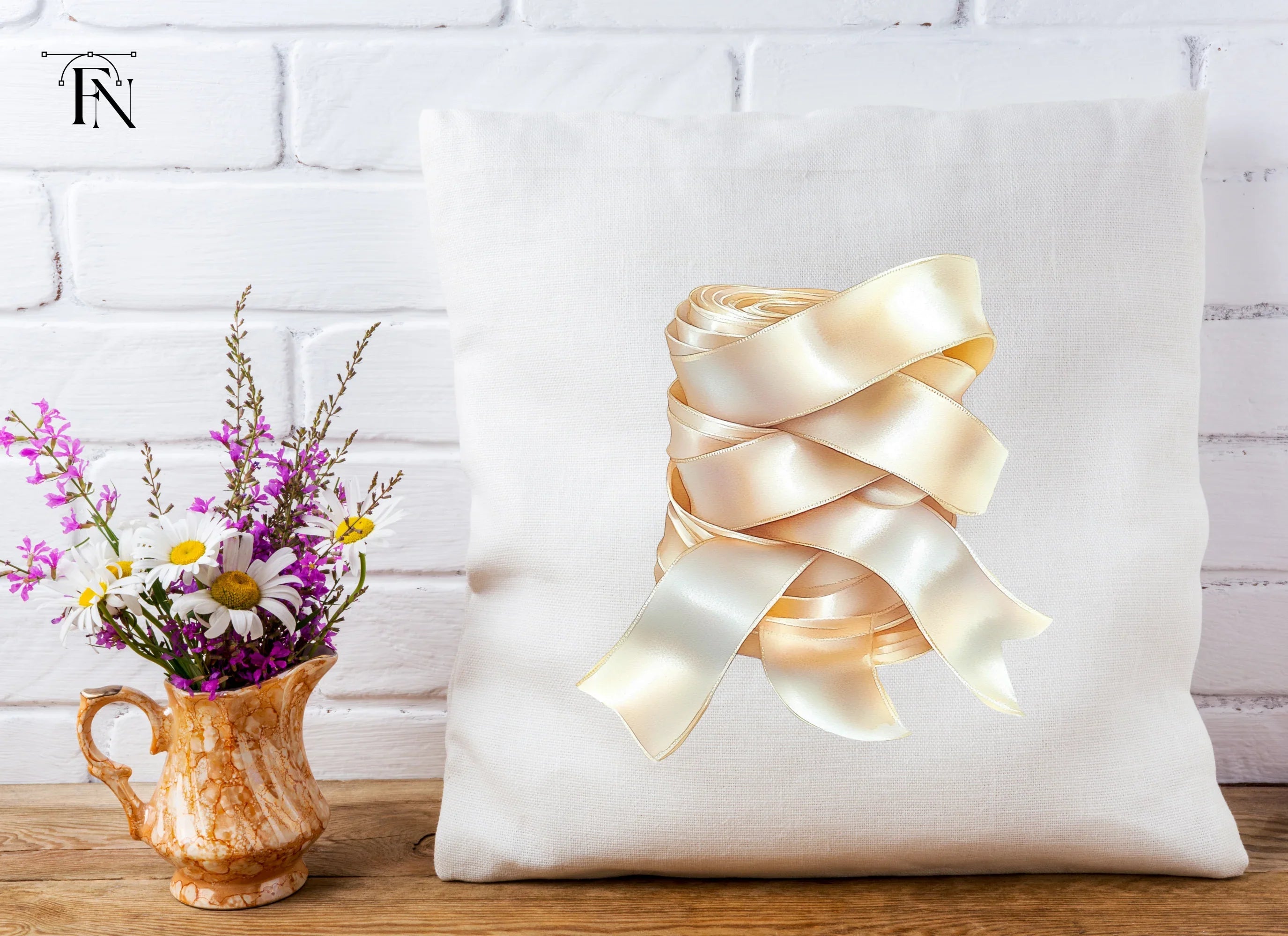 Rolled Gold Ribbon Clipart Bundle
