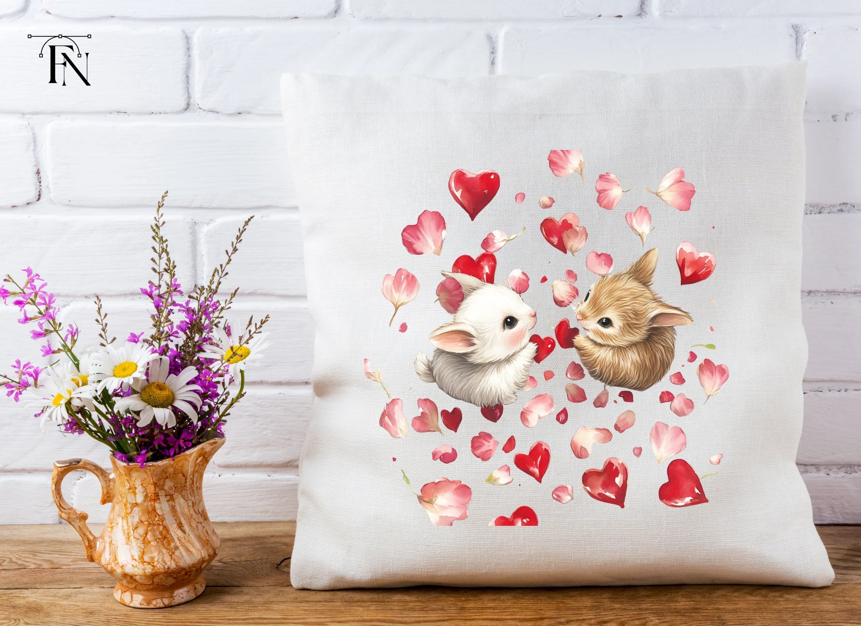 Cute Bunny Love Clipart Bundle