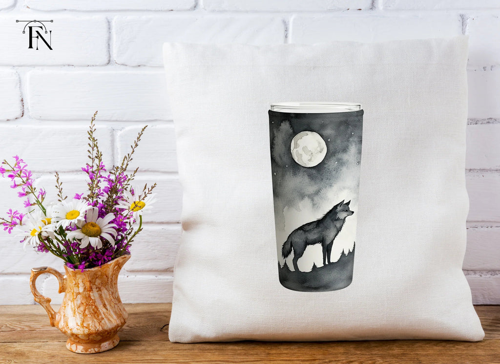 Moonlit Wolf Forest Tumbler Clipart Bundle