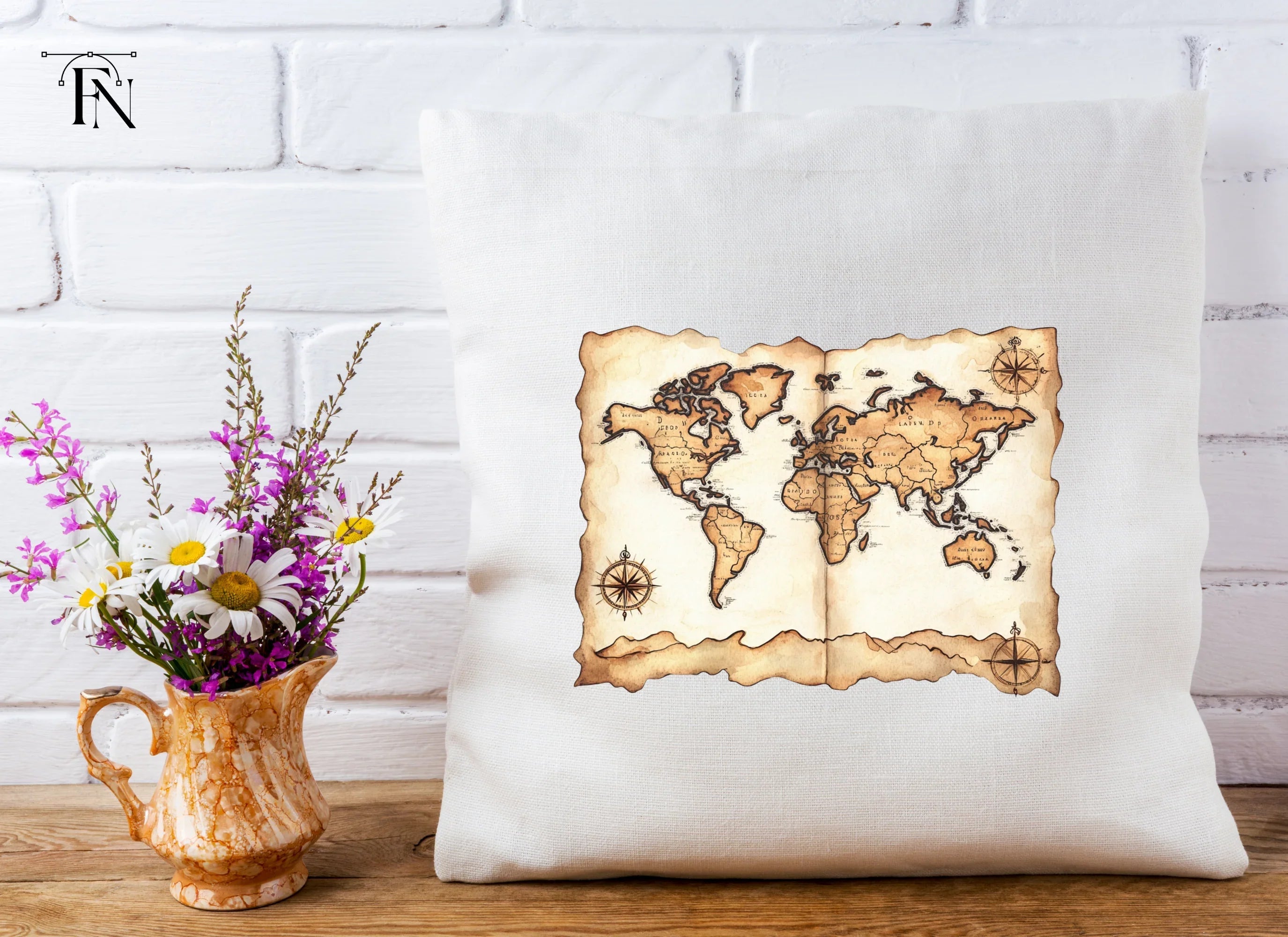 Vintage World Map Clipart Bundle