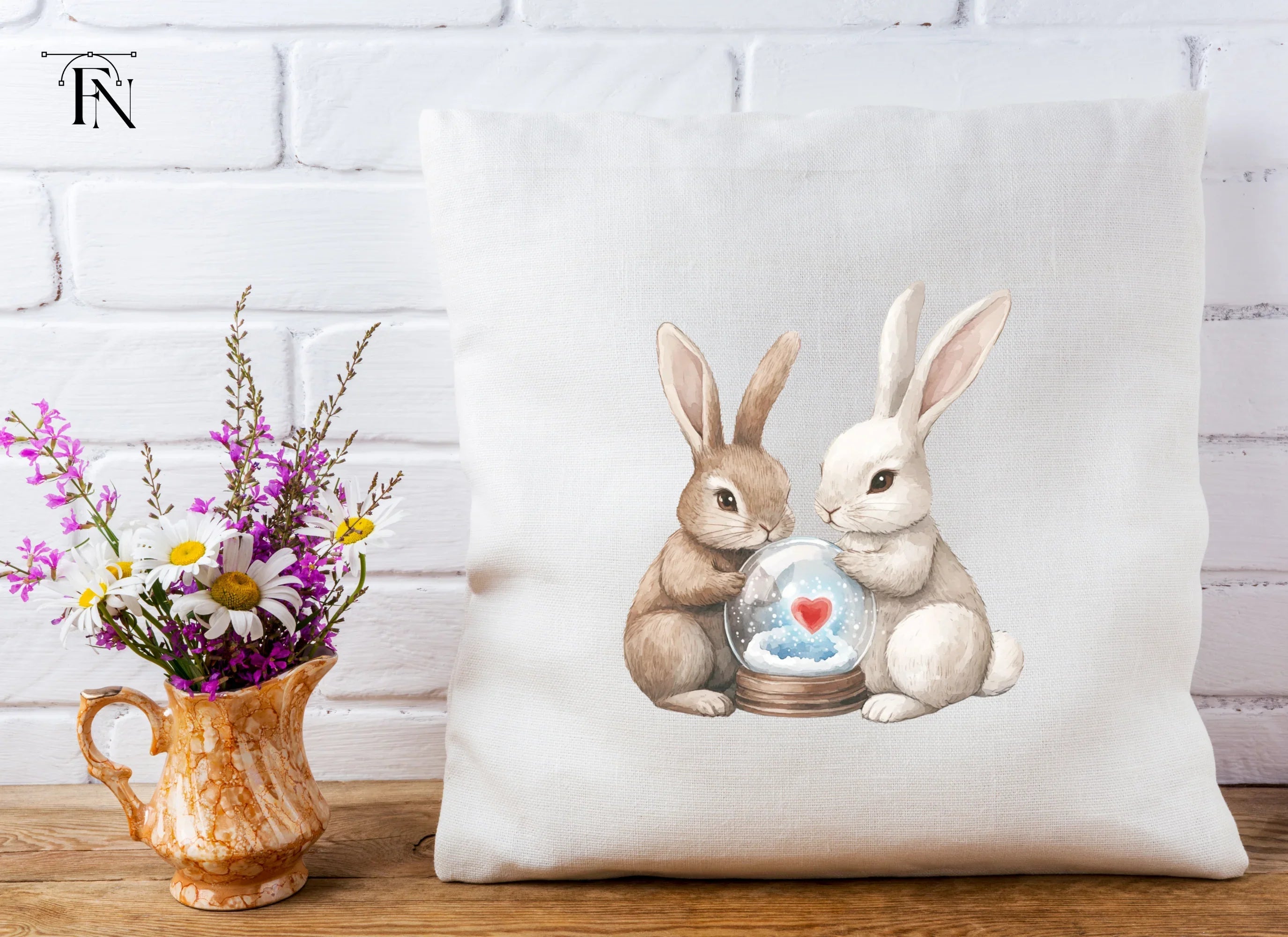 Valentine Bunny Snow Globe Clipart Bundle