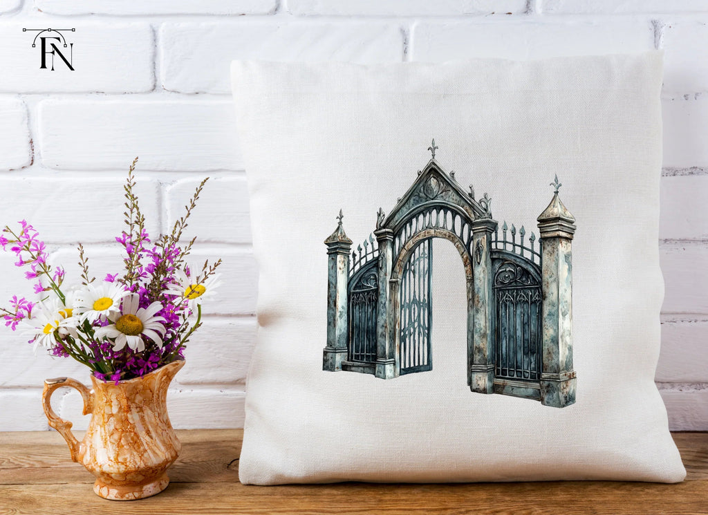 Vintage Gothic Cemetery Gate Clipart Bundle
