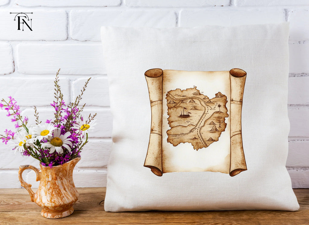 Vintage Treasure Map Scroll Clipart Bundle