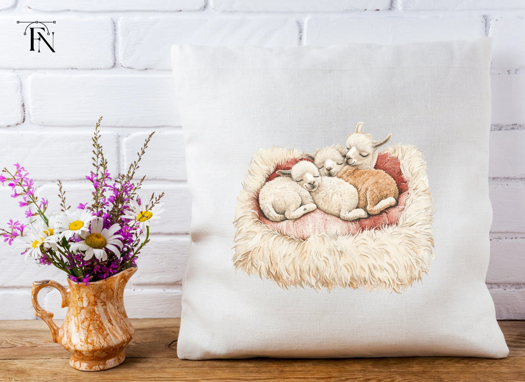 Cute Sleeping Baby Alpaca Clipart Bundle