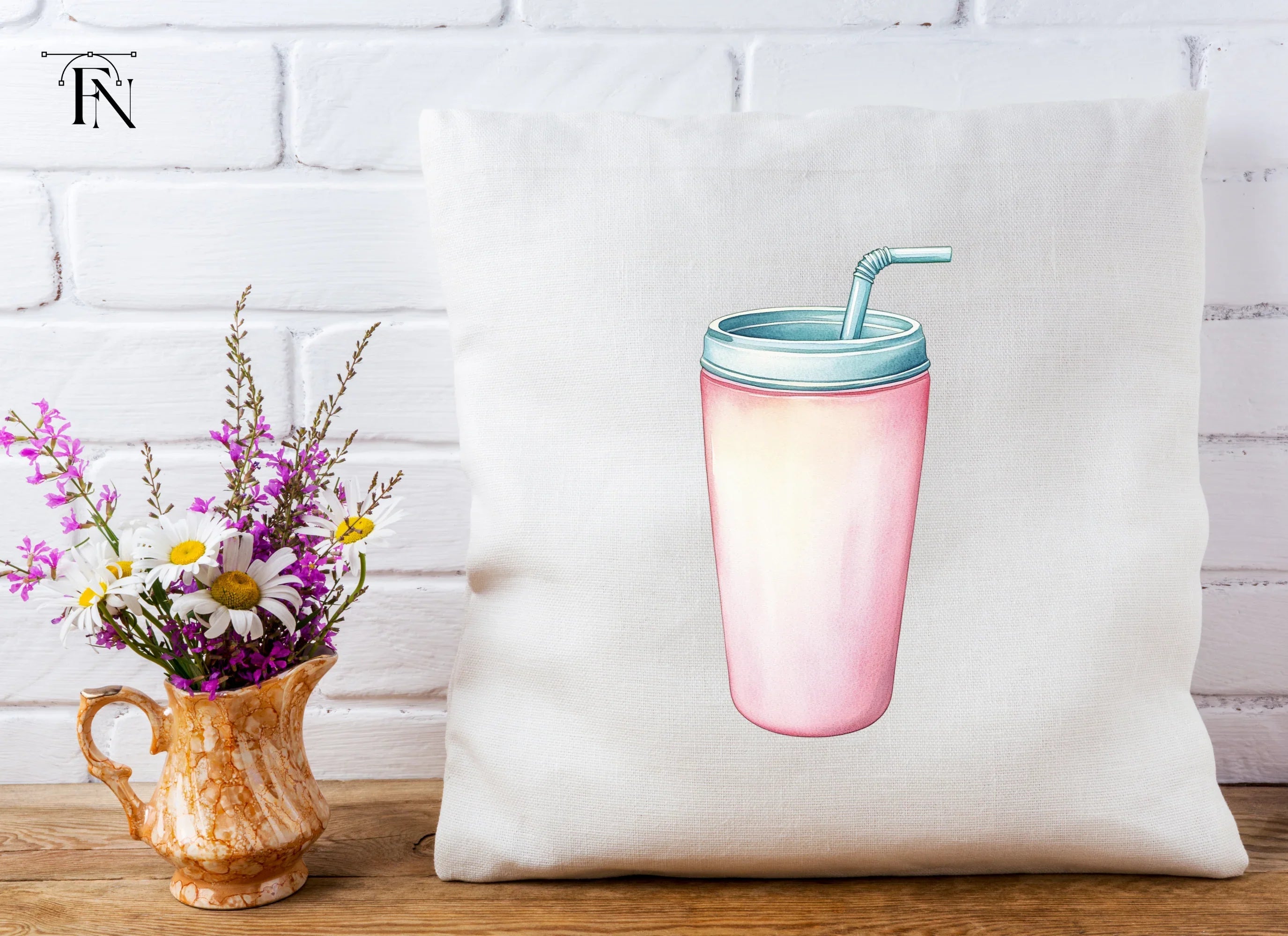 Pink Drink Tumbler Clipart Bundle