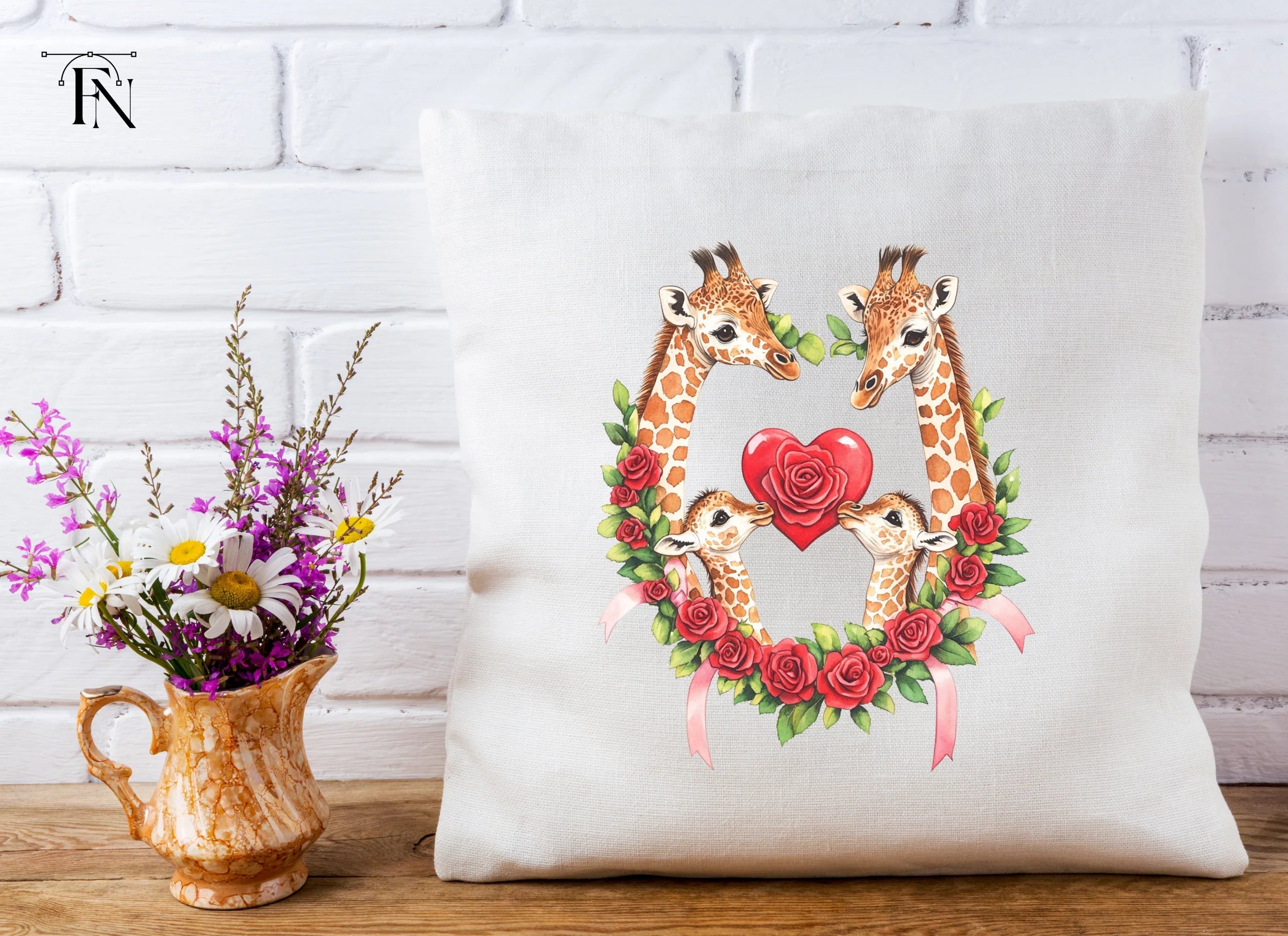 Cute Giraffe Couple Valentine Clipart Bundle