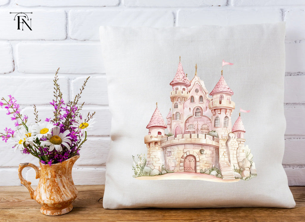 Pink Princess Castle Clipart Bundle