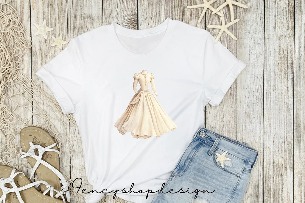 Elegant Vintage Dresses Clipart Bundle