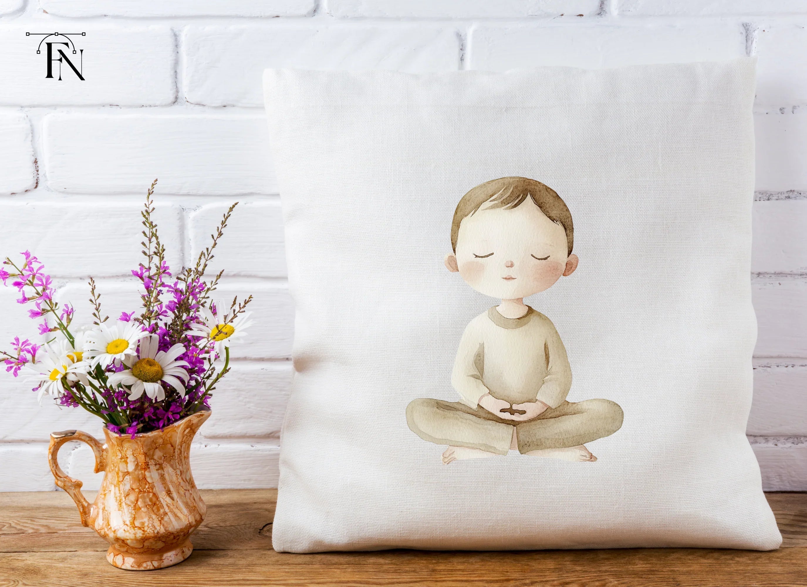 Meditating Boy Serenity Clipart Bundle