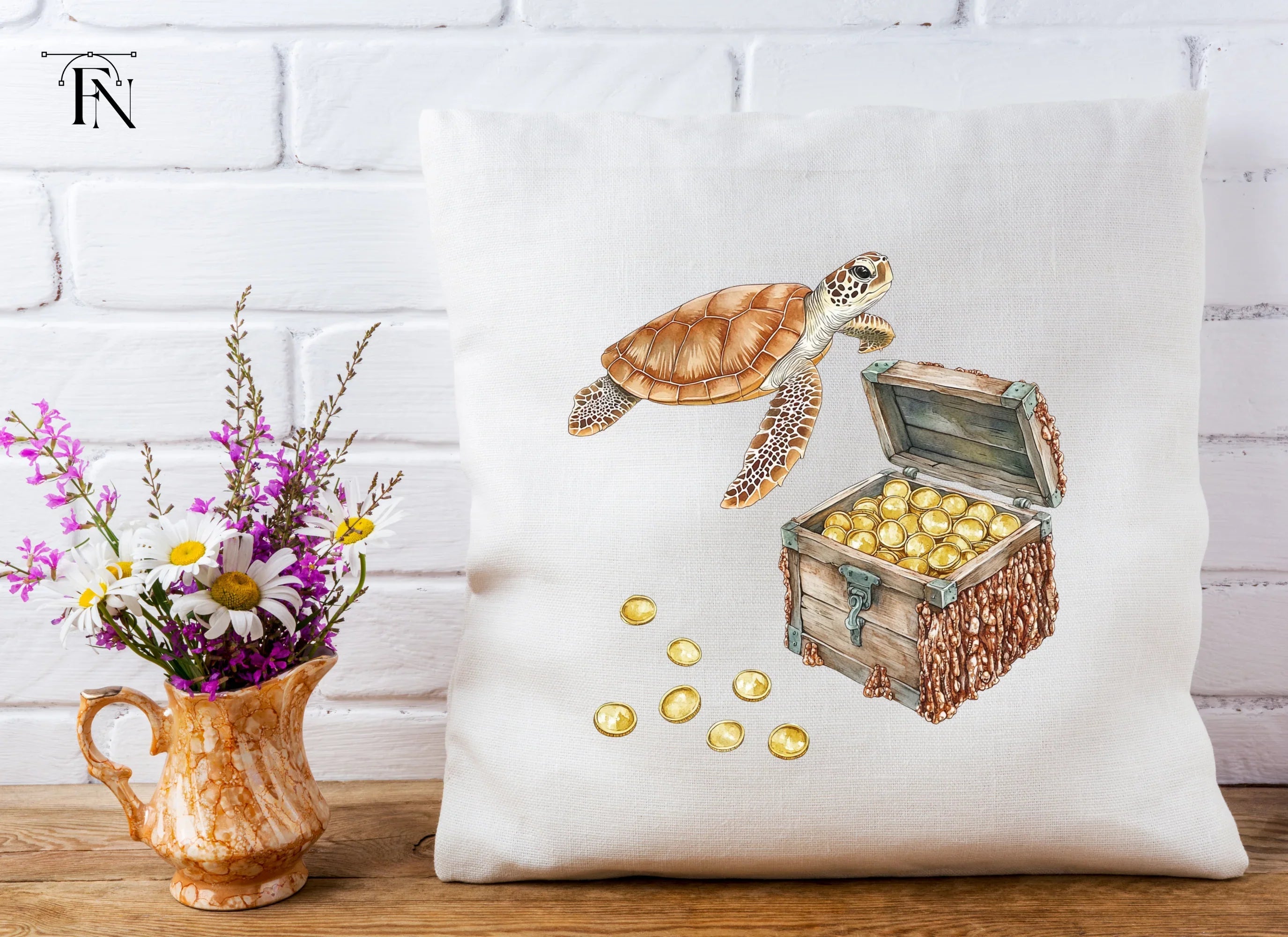 Treasure Chest and Turtle Clipart Bundle