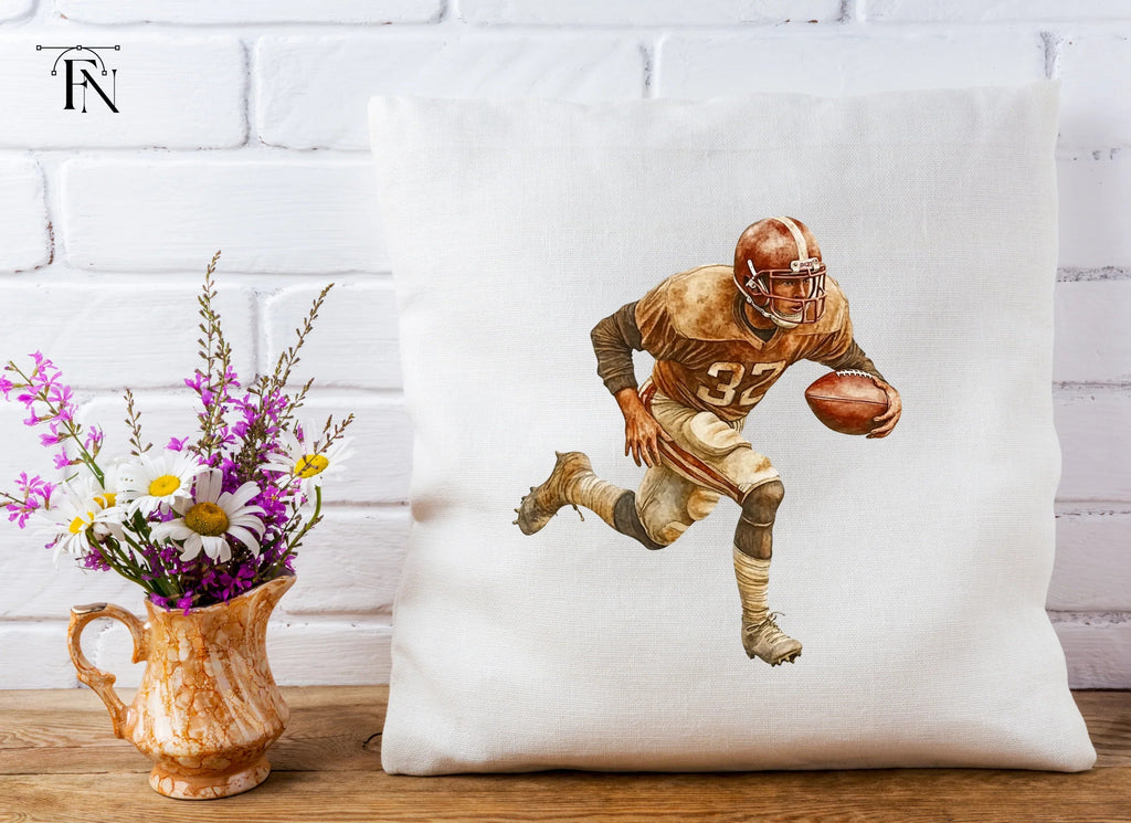 Retro Football Running Back Clipart Bundle