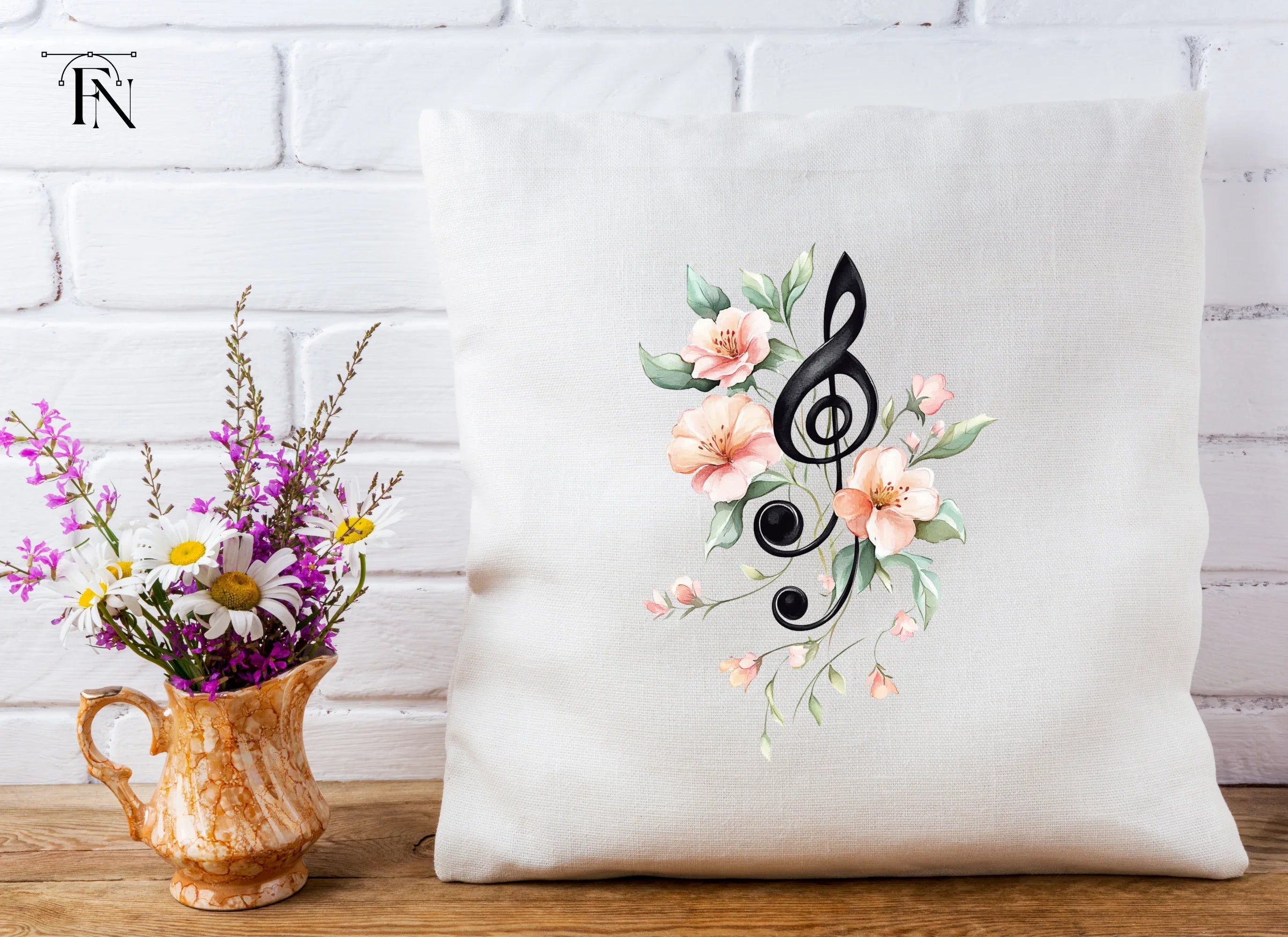 Floral Music Notes Clipart Bundle