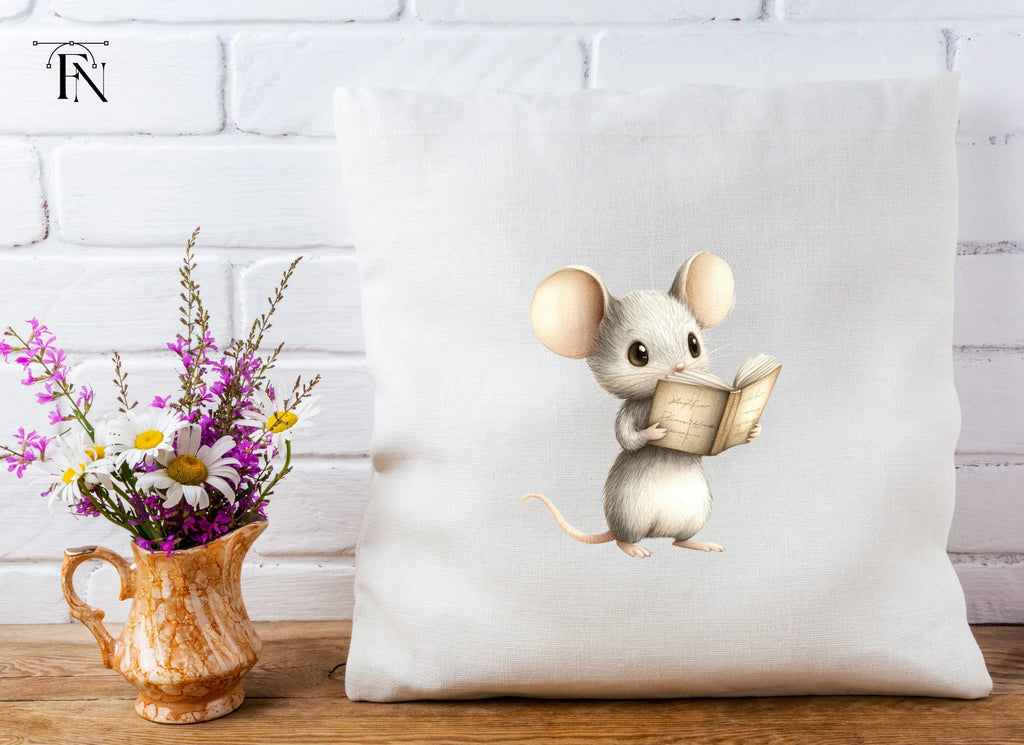 Cute Mice Reading Books Clipart Bundle