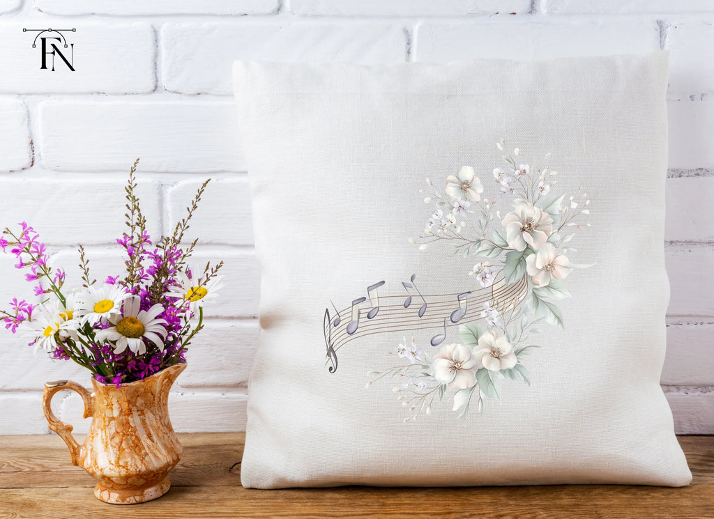 White Floral Music Clipart Bundle