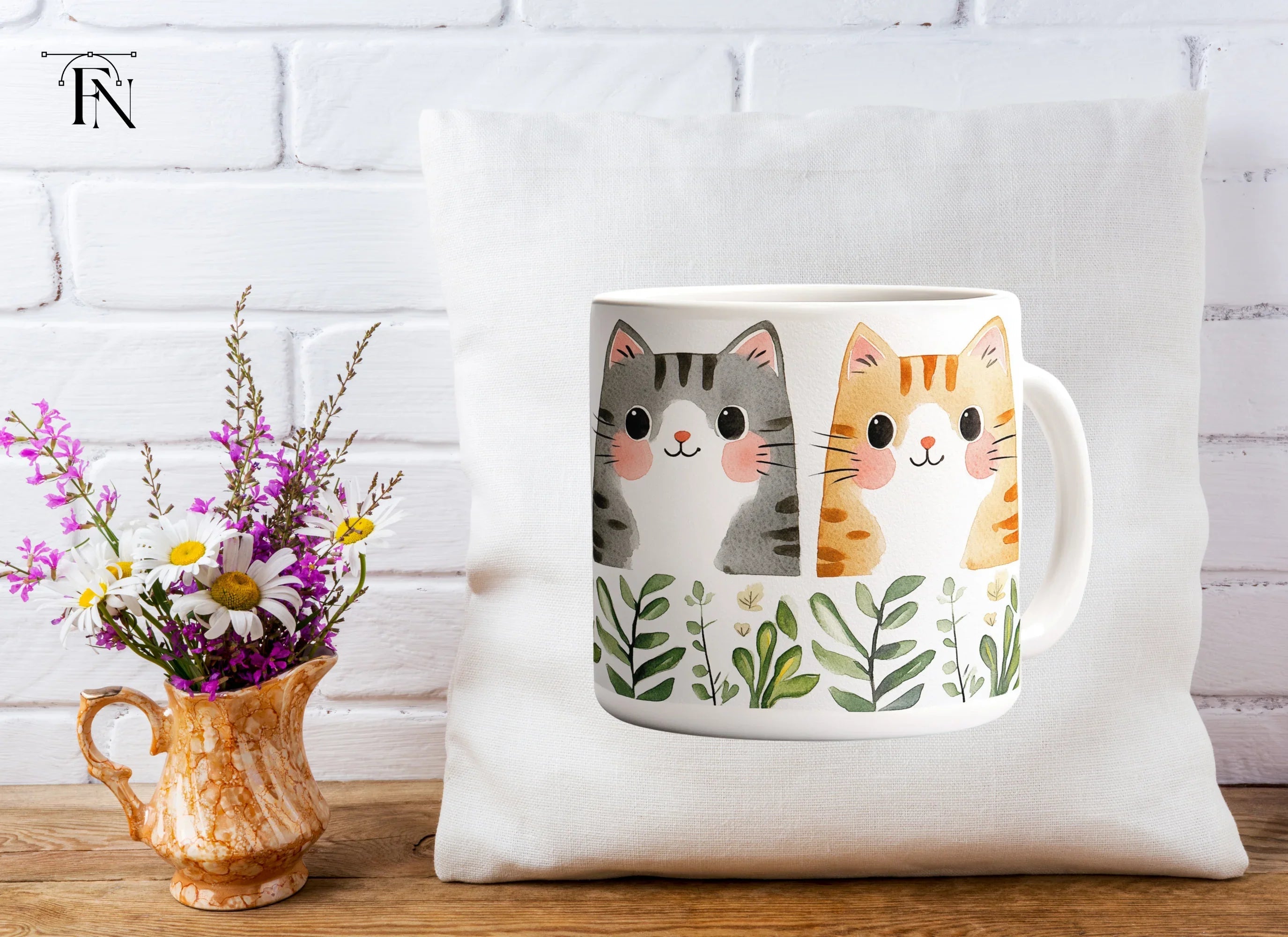 Cute Cat Duo Clipart Bundle