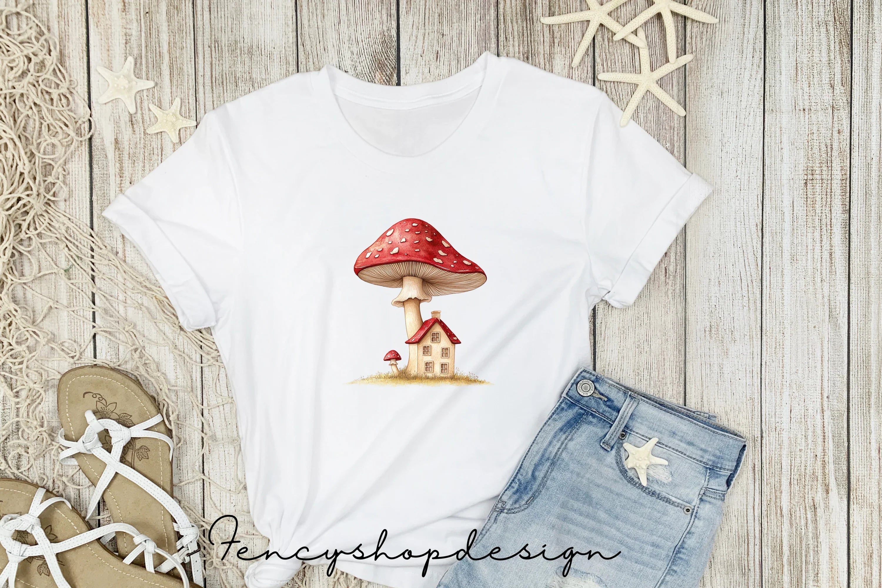 Whimsical Mushroom House Clipart Bundle