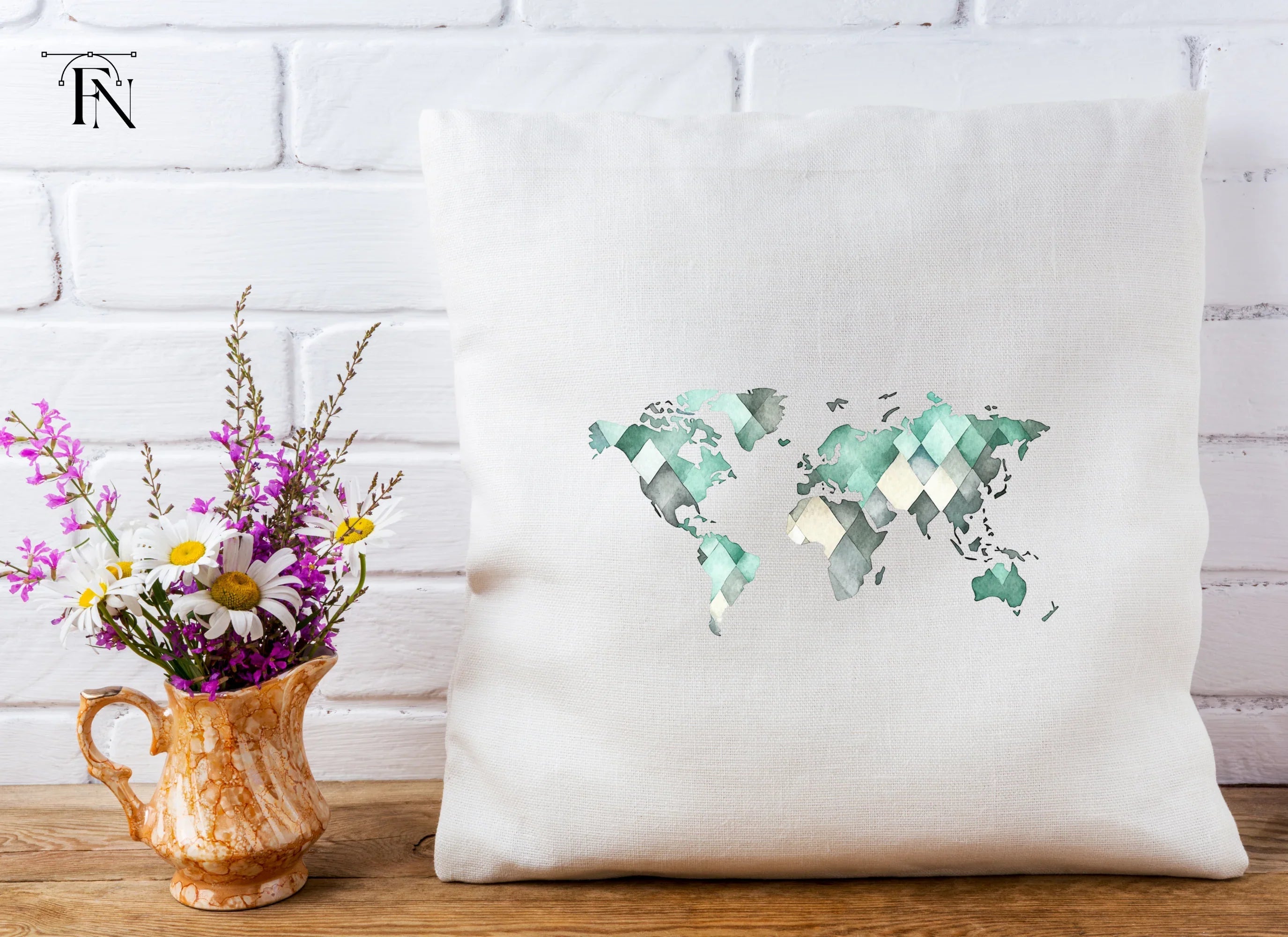 Geometric World Map Clipart Bundle