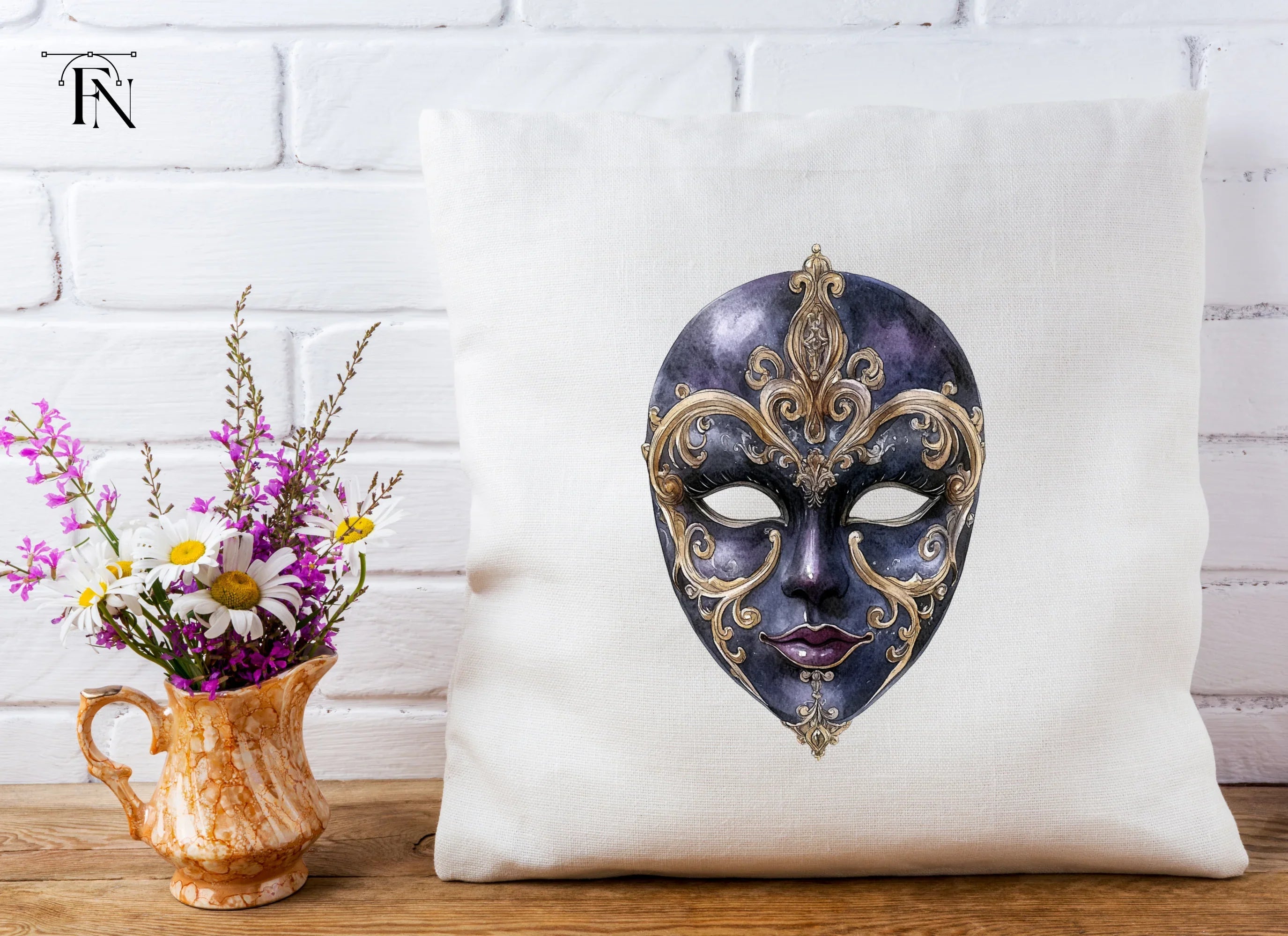 Elegant Venetian Masquerade Masks Clipart Bundle