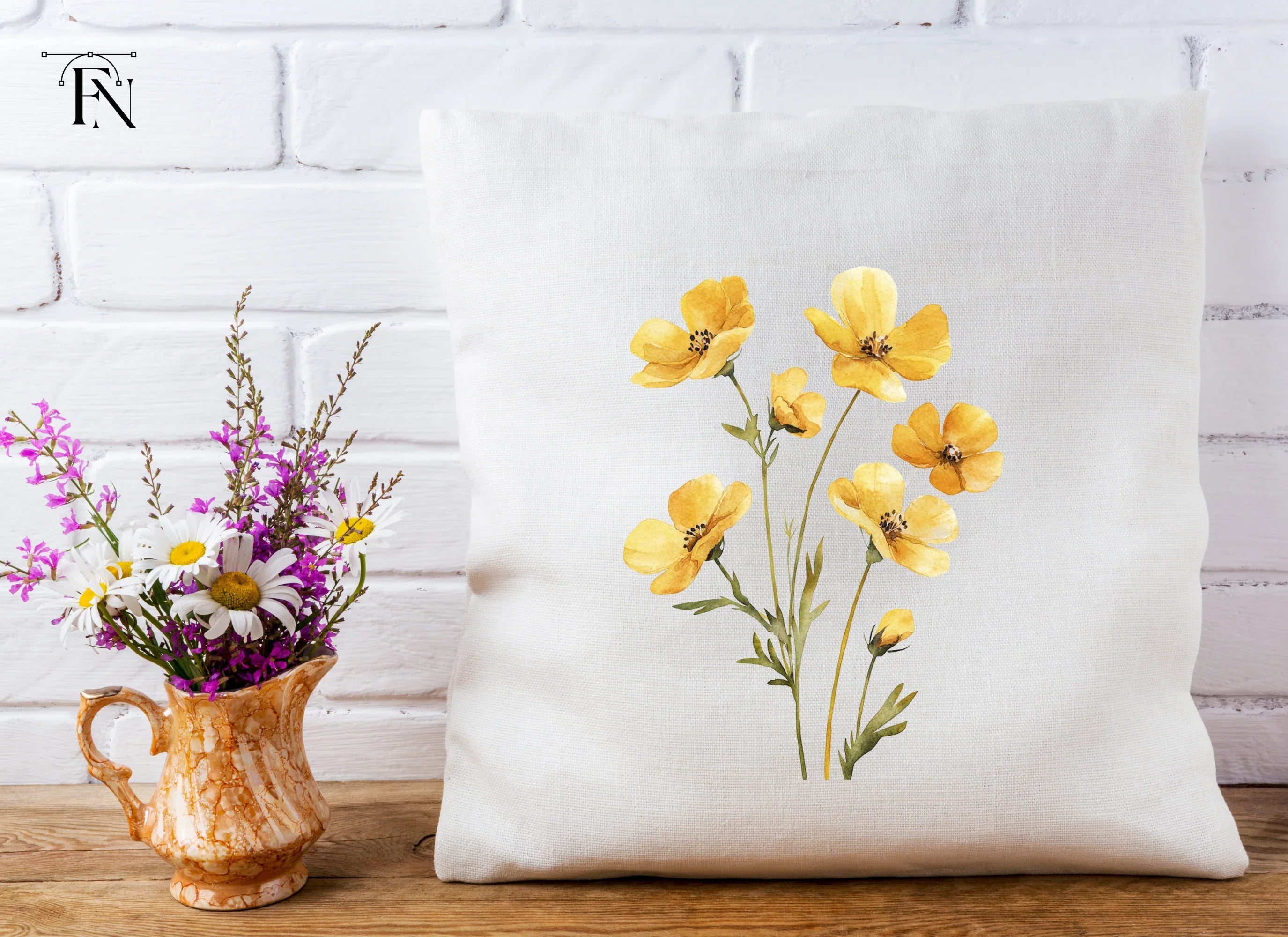 Yellow Wildflowers Clipart Bundle