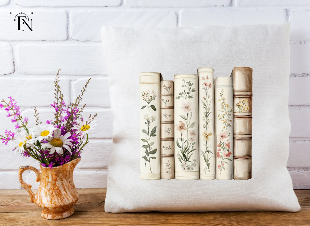 Decorative Floral Book Spines Clipart Bundle