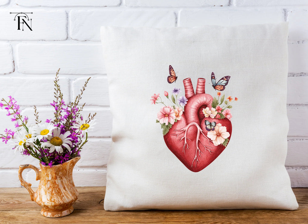 Floral Anatomical Heart Clipart Bundle