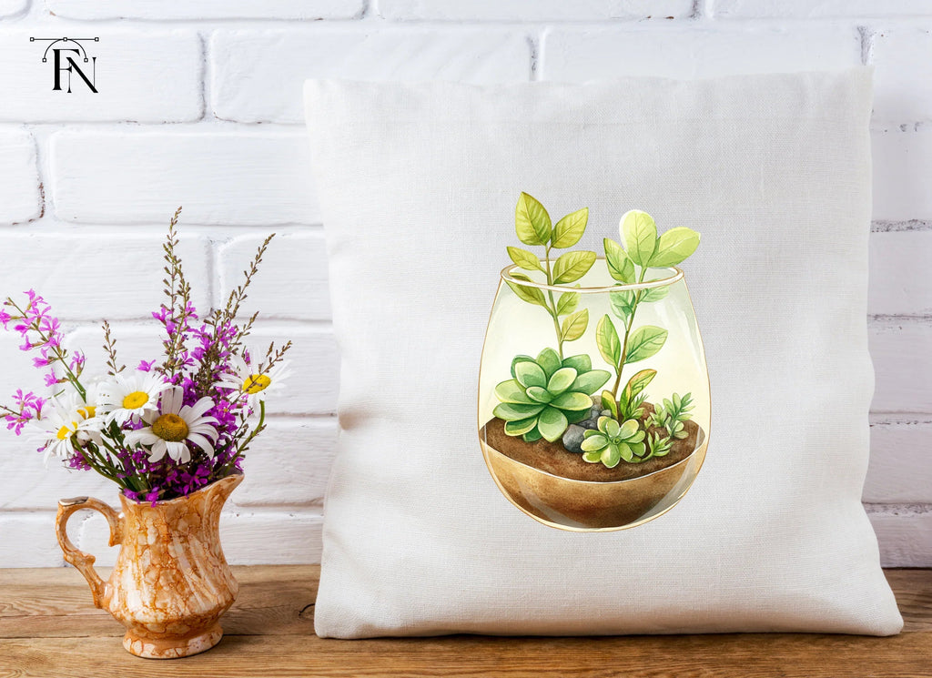 Succulent Terrarium Clipart Bundle