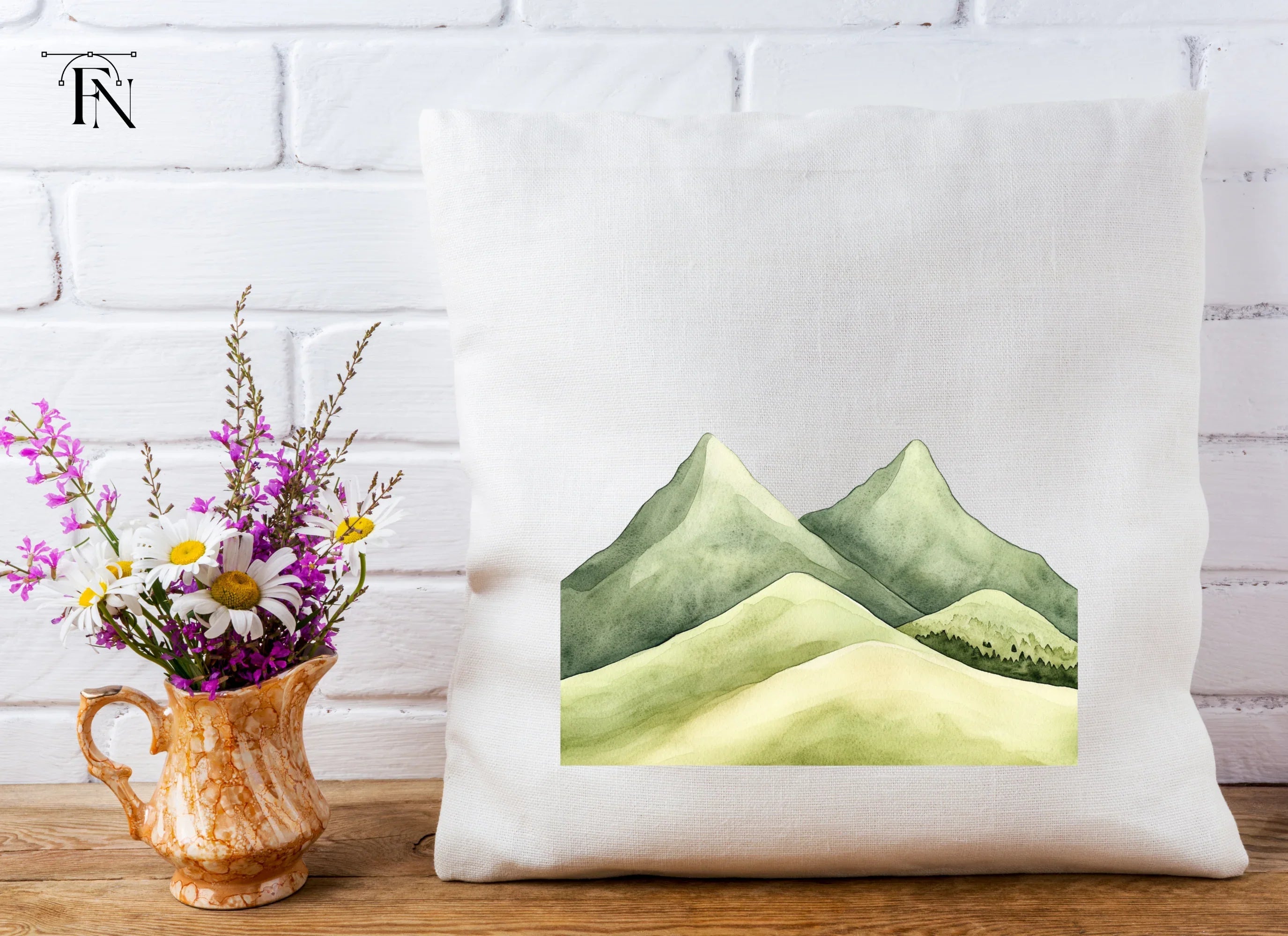 Green Mountain Landscape Clipart Bundle