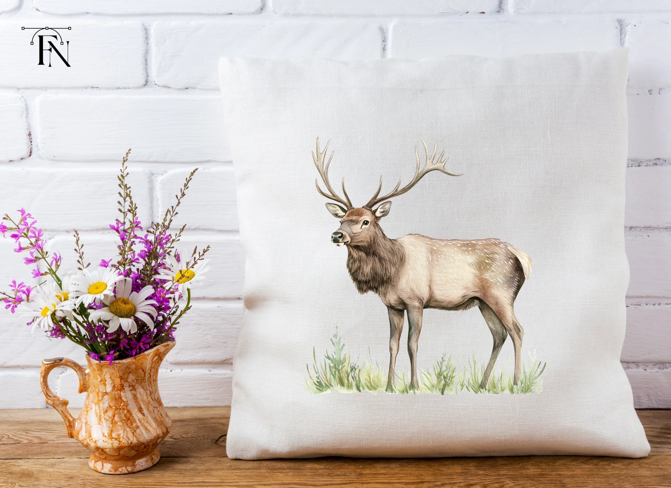 Graceful Elk Standing in Grass Clipart Bundle