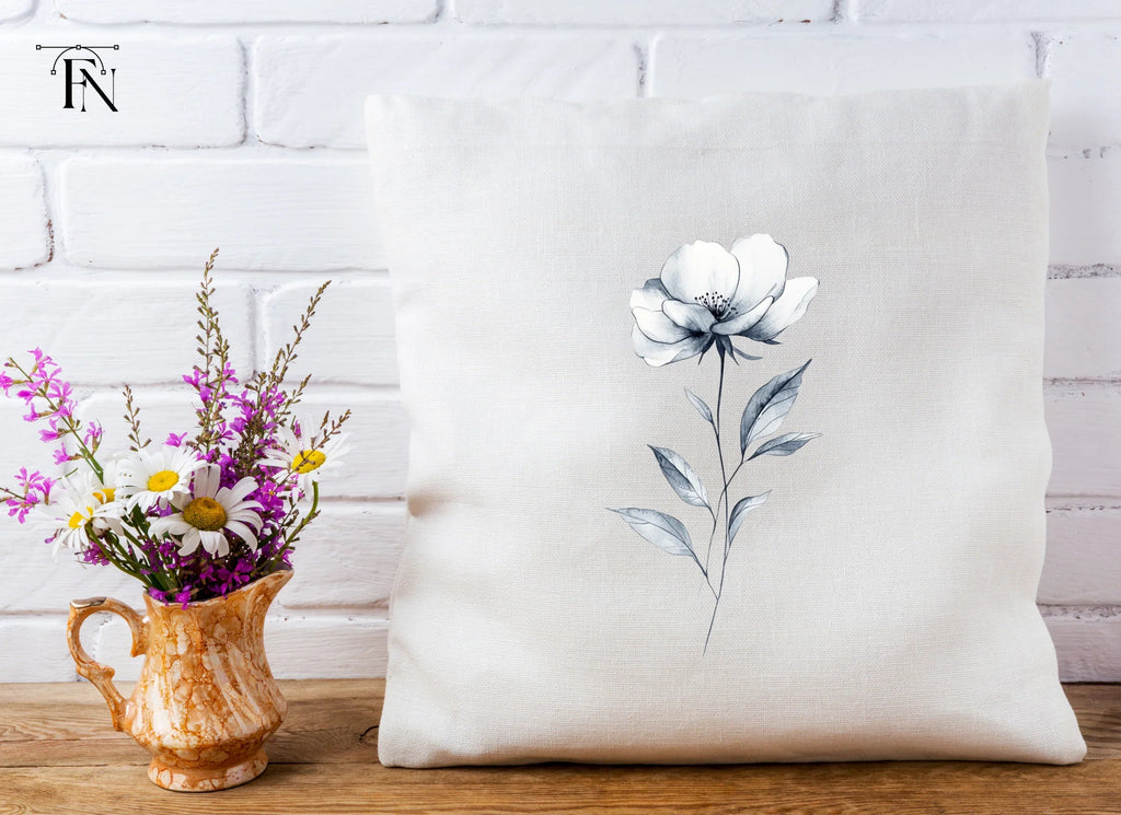 Elegant Black and White Flower Clipart Bundle