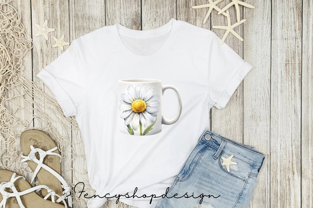Daisy Mugs Clipart Bundle