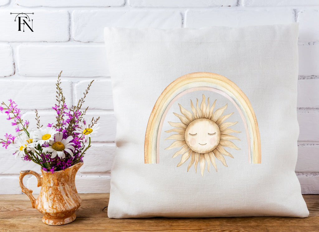 Sleeping Sun Under Boho Rainbow Clipart Bundle