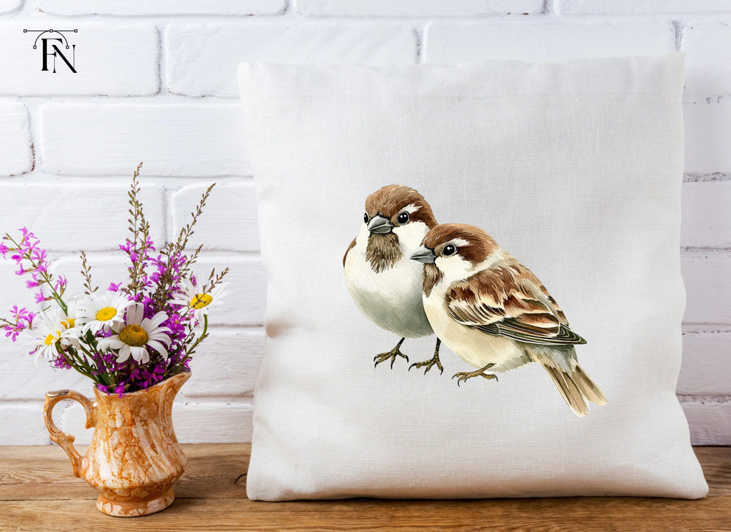 Cute Sparrow Pairs Clipart Bundle