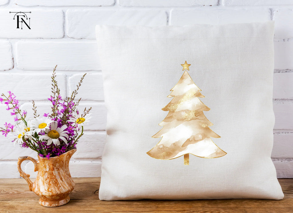 Sparkling Gold Christmas Tree Clipart Bundle