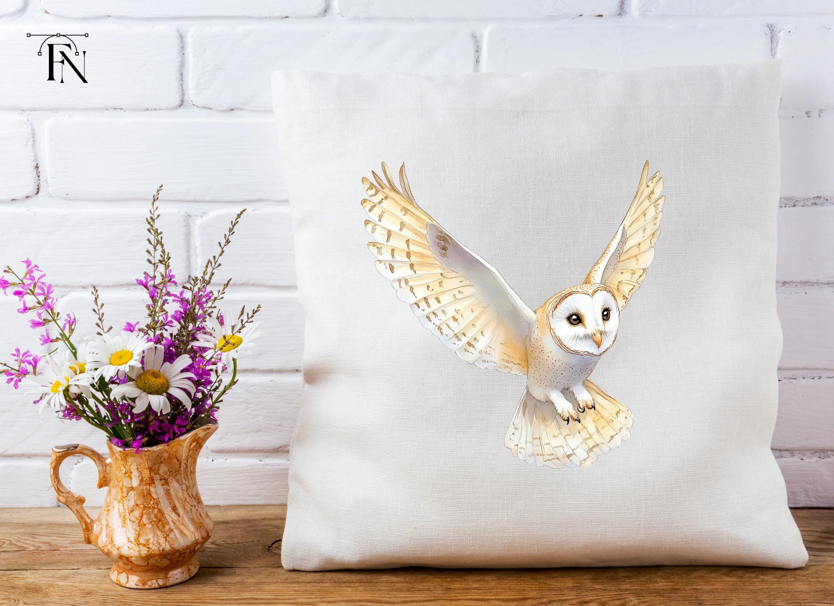 Flying Barn Owl Clipart Bundle