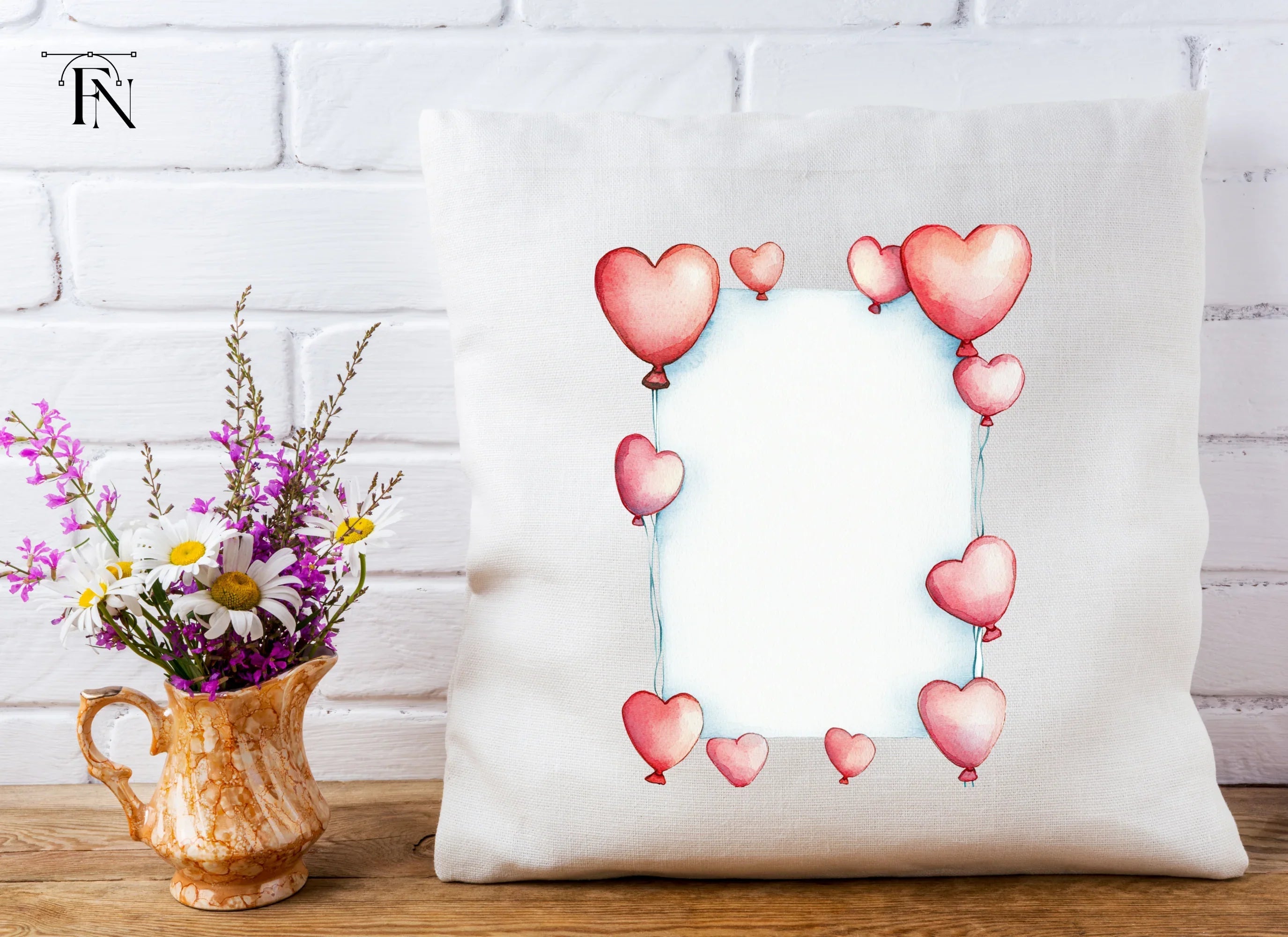 Heart Balloon Frame Clipart Bundle