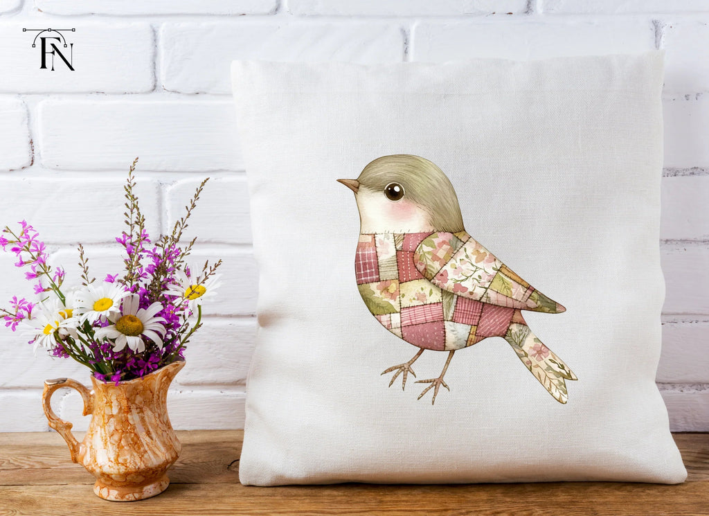 Cute Patchwork Bird Clipart Bundle