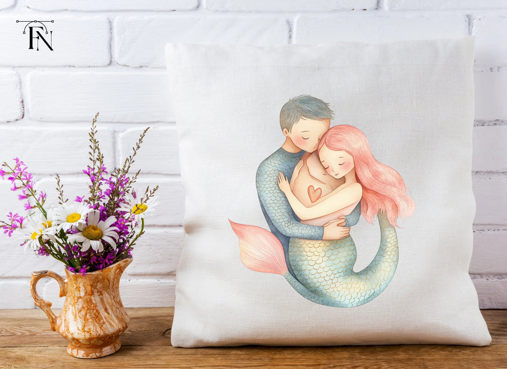 Mermaid Couple Love Hug Clipart Bundle